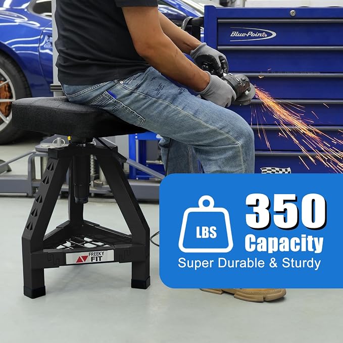 Adjustable Shop Stool, Garage Mechanic Stool Chair, Work Seat - Image 3