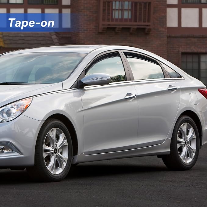 Window Visors Rain Guards for 2011 2012 2013 2014 Hyundai Sonata, Out-Channel - Image 3