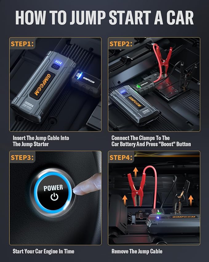 Jump Starter, 2000A Car Battery Jump Starter - Image 3