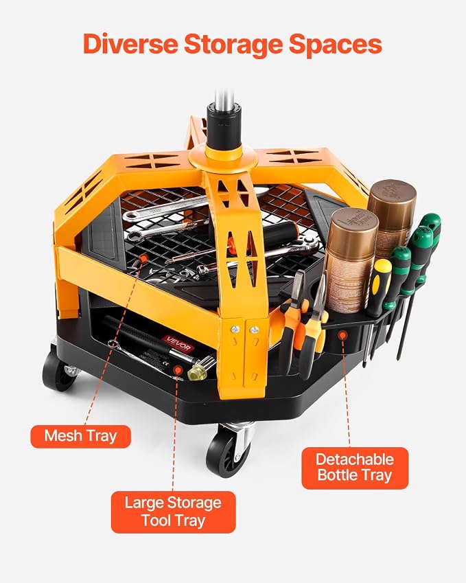 VEVOR Garage Stool, Rolling Mechanic Stool - Image 3