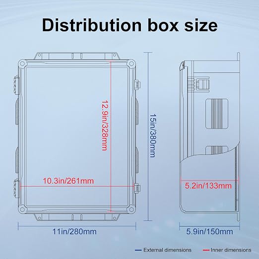 Outdoor Electrical Junction Box, ABS Water Resistant Enclosure - Image 7