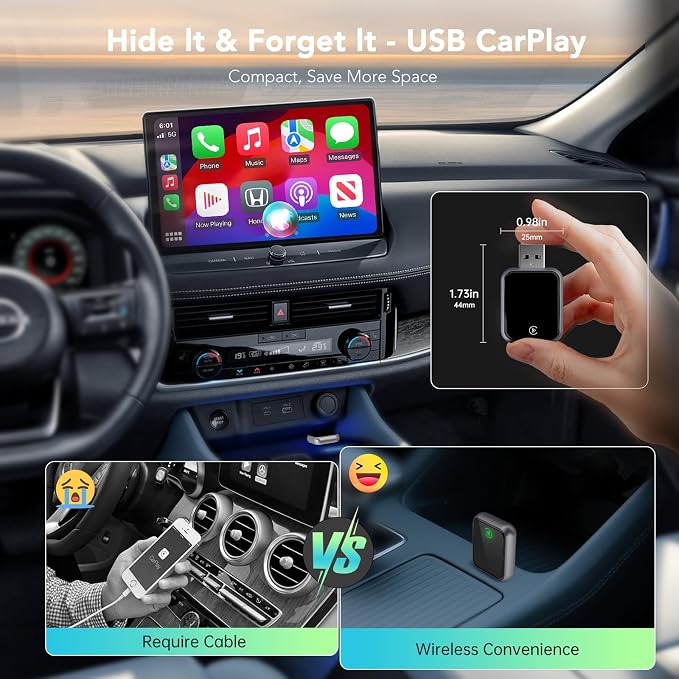 Wireless CarPlay Adapter for iPhone, 2025 Carplay Wireless Adapter for Apple & - Image 8