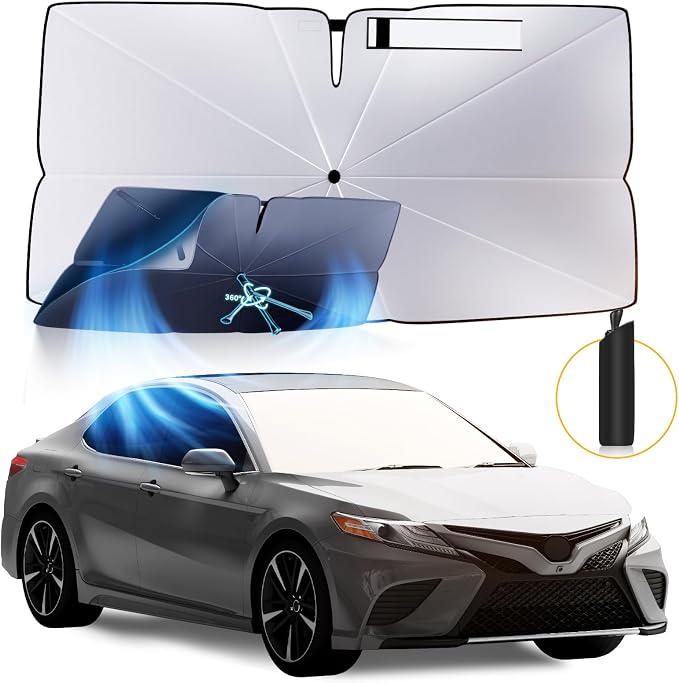 Windshield Sun Shade Umbrella: for Toyota Camry SE XSE LE XLE Hybrid by HIMUMOY