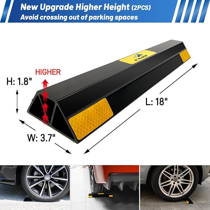 ROBLOCK New Updated 18" 2 PCS Heavy Duty Car Stopper - Image 2