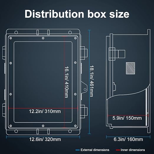 Outdoor Electrical Junction Box, ABS Water Resistant Enclosure - Image 5