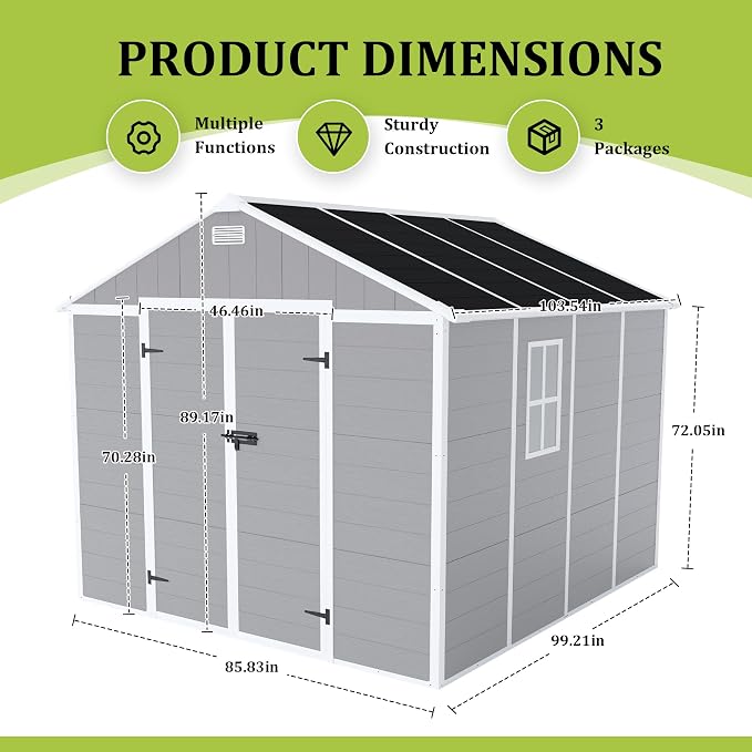 MyVoice 8x8 FT Outdoor Resin Storage Shed - Image 6