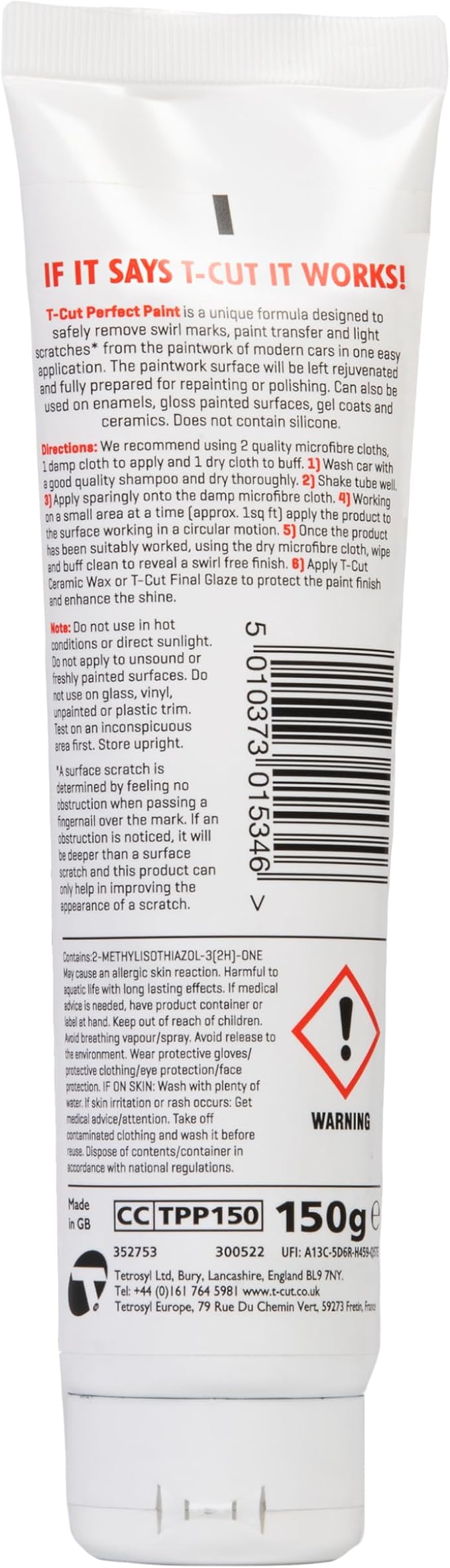 T-Cut Rapid Scratch Remover Paintwork Car Polish 5.3 Oz - Image 2