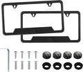 LivTee Carbon Fiber License Plate Frames, 2 Holes Stainless Steel License Plate by LivTee