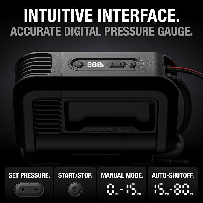 NOCO AIR15: UltraFast 15A Tire Inflator - 12V Portable Air Compressor Pump - Image 6