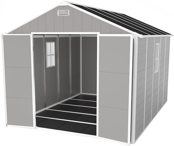 Resin Storage Shed 10x8 ft, Large Outdoor Sheds - Image 9
