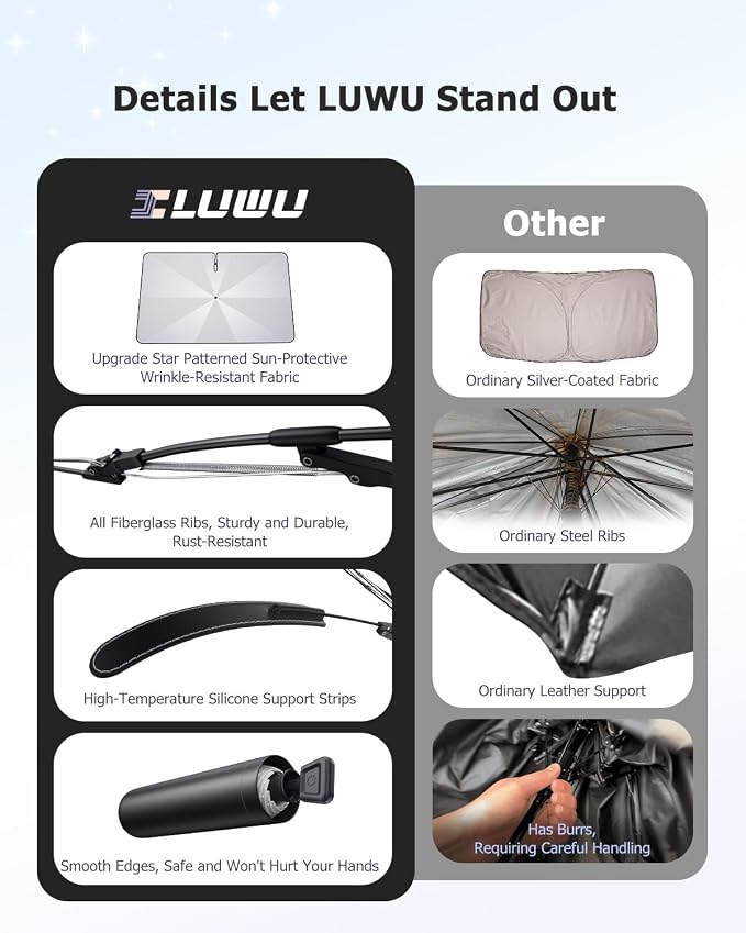 2025 Upgrade Car Windshield Sun Shade Windshield Sunshade Umbrella Protect Car - Image 7