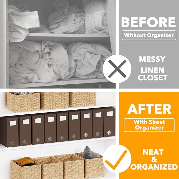 SpaceAid 9 Pack Bed Sheet Organizers and Storage, Foldable Sheet Organizer - Image 2