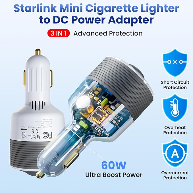 Starlink Mini Car Adapter - 12V to 24V DC Step Up Converter - Image 4