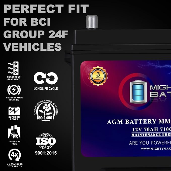 Mighty Max Battery MM-G24F Start and Stop Car BCI Group Size 24F 12V 70Ah - Image 4