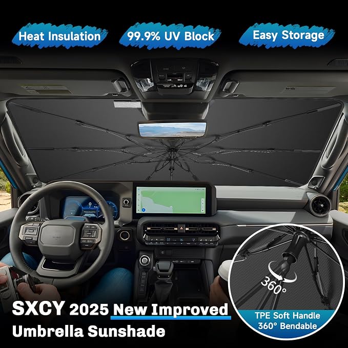 SXCY for 2024 2025 Toyota Land Cruiser Windshield Umbrella Sunshade for 2025 - Image 4