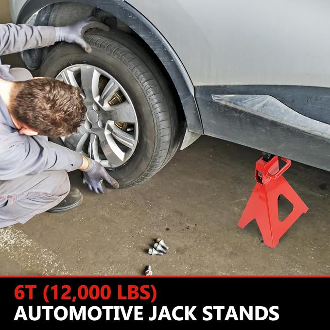6 Ton Automotive Jack Stands, Heavy Duty Steel Car Lifting Stand - Image 3