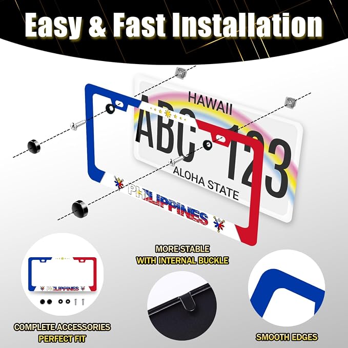 Philippine Flag License Plate Frame Philippines License Plate Stainless Steel - Image 7