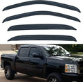 Set of 4 Front+Rear Smoke Sun/Rain Guard Outside Mount Tape-On Acrylic Window by LQQDP