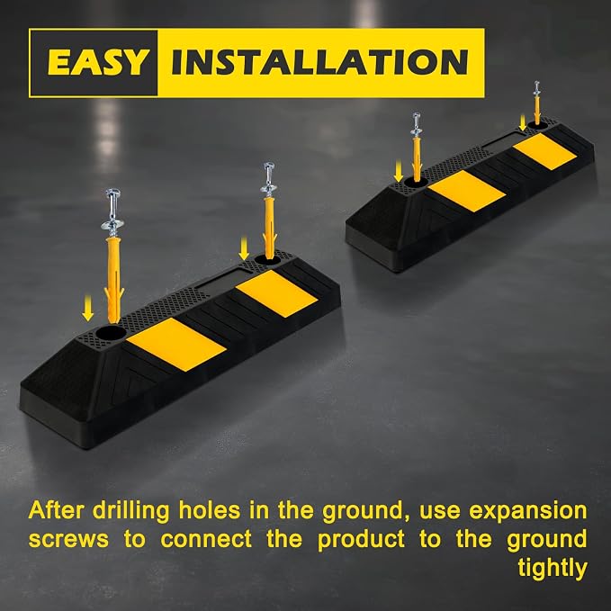 20" Rubber Parking Curb Stop, Car Stopper - Image 4