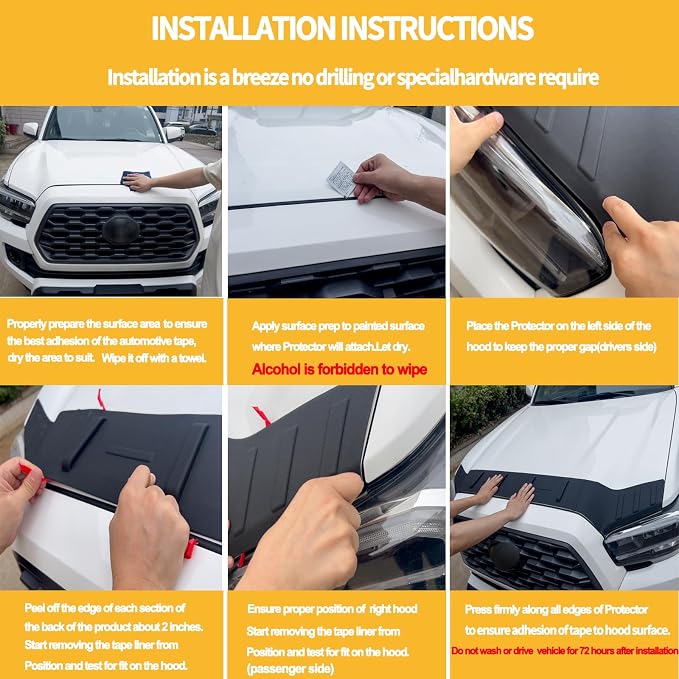 Hood Protector | Tailored for 2016-2023 Toyota Tacoma |Low Profile - Image 8