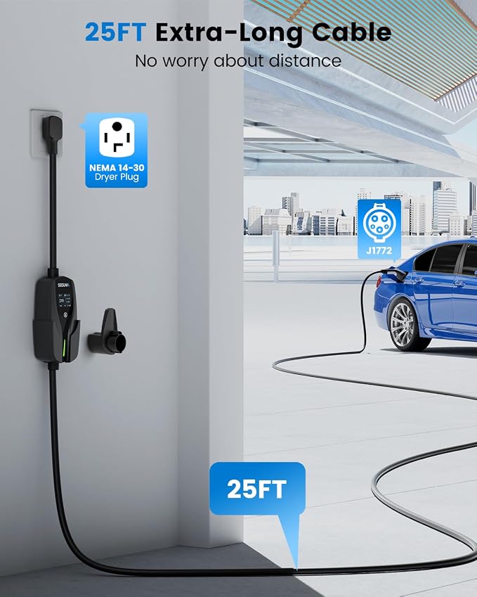 NEMA 14-30 Level 2 EV Charger, Electric Vehicle Portable Charger - Image 3