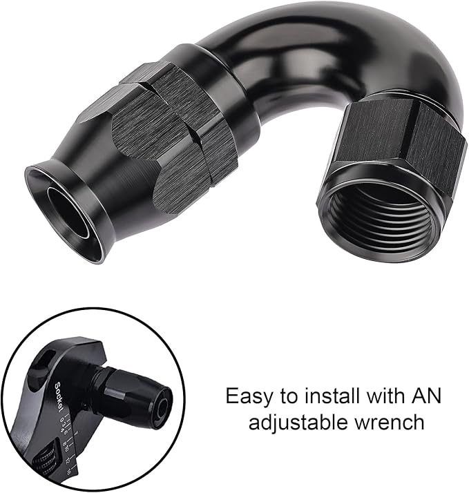 EVIL ENERGY 6AN 150 Degree PTFE One Piece Full Flow End Hose Fitting Aluminum - Image 6