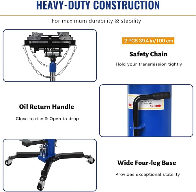 Transmission Jack with Wheels-Hydraulic Transmission Jack with Foot Pedal - Image 4