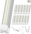 12 Pack Super Bright 100w 8ft Led Shop Light, 15000lm 5000k V Shape 8' Led Shop by ELEKICO