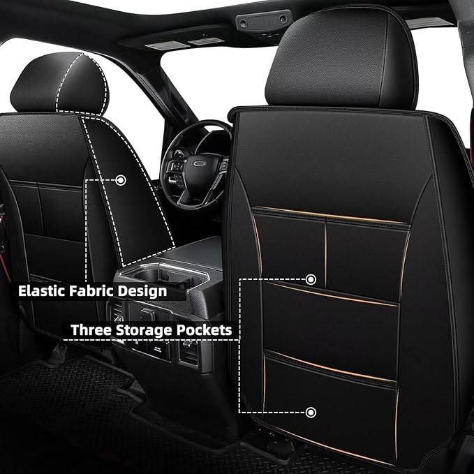 AOMSAZTO Ford Ranger Seat Covers: Full Set Custom Fit 2019 2020 2021 2022 2023 - Image 3