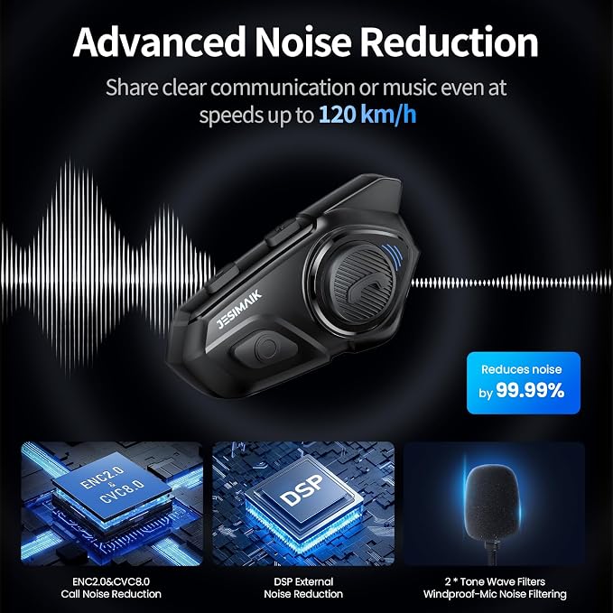 Motorcycle Helmet Bluetooth Headset, 10 Riders 2000M Communication Systems - Image 9