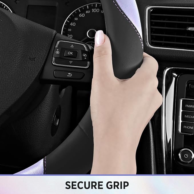 Road Comforts Steering Wheel Cover – Breathable Leather Steering Wheel Cover - Image 6