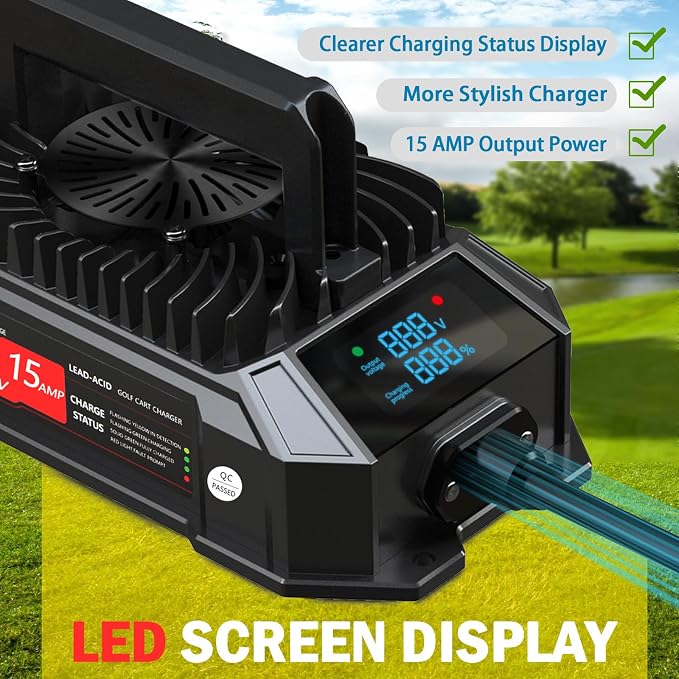 Xislet 15 AMP 48 Volt Golf Cart Battery Charger Compatible - Image 2