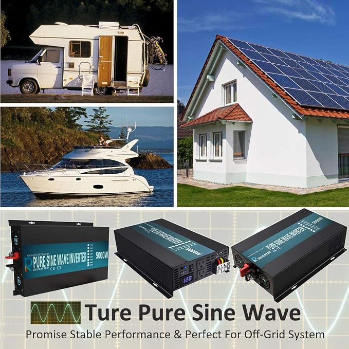 WZRELB 5000W 24V High Efficiency Solar Power Off Grid DC Voltage Converter Pure - Image 7