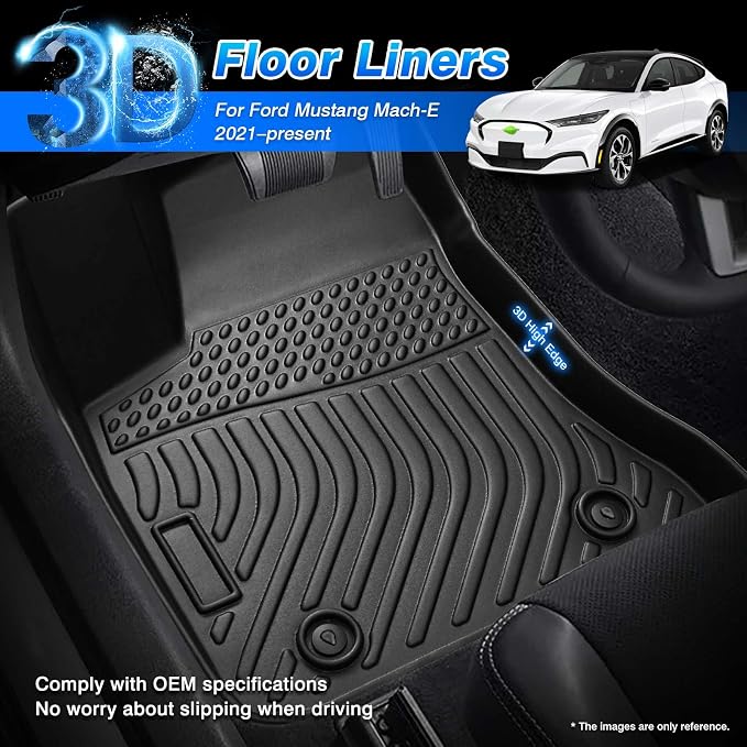 Cartist Custom Fit Floor Mats Ford Mustang Mach-E 2021 2022 2023 2024 2025 2026 - Image 2