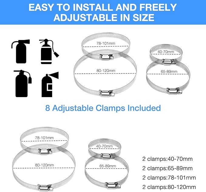 Universal Vehicle Fire Extinguisher Bracket, Aluminum Adjustable Quick Release - Image 2