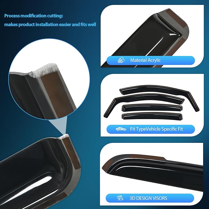 Nilight Vent Window Visors for Crosstrek 2018-2023 Impreza Hatchback 2017 2018 - Image 2