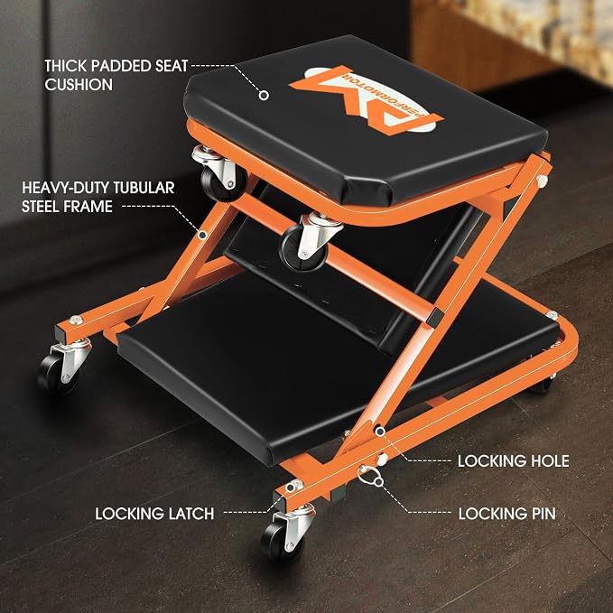 PM PERFORMOTOR 36 Inches Folding 2 in 1 Rolling Z Creeper, Adjustable Roller - Image 2