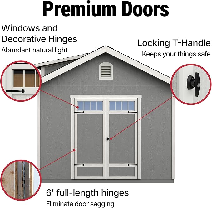 Handy Home Products Windemere 10x12 Do-it-Yourself Wooden Storage Shed - Image 8