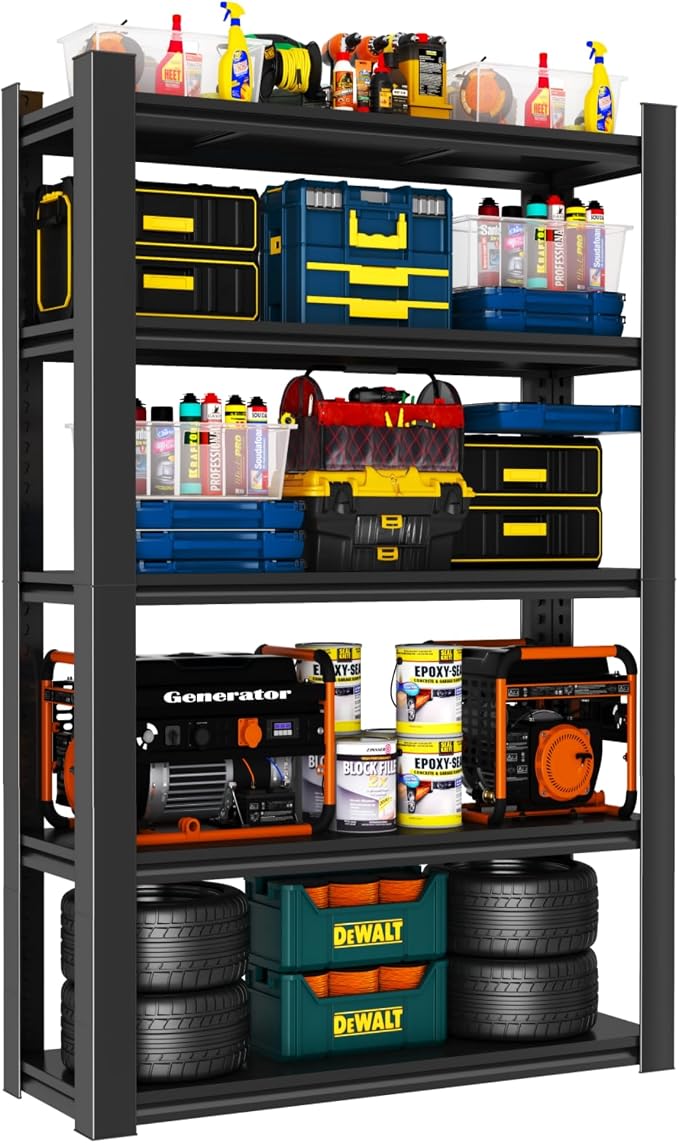 Metal Garage Shelving Unit, Heavy Duty 5-Tier Adjustable Storage Rack, Steel by Notmise