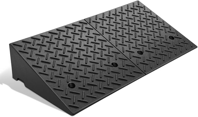 DNA MOTORING 7.7" Rise Rubber Curb Ramp Heavy Duty Loading Driveway Ramp by DNAMOTORING