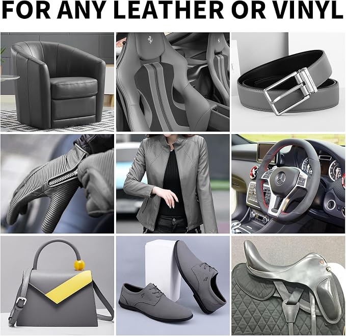 Leather Recoloring Balm, 8.5oz Leather Color Restorer, Dark Gray Leather Repair - Image 2