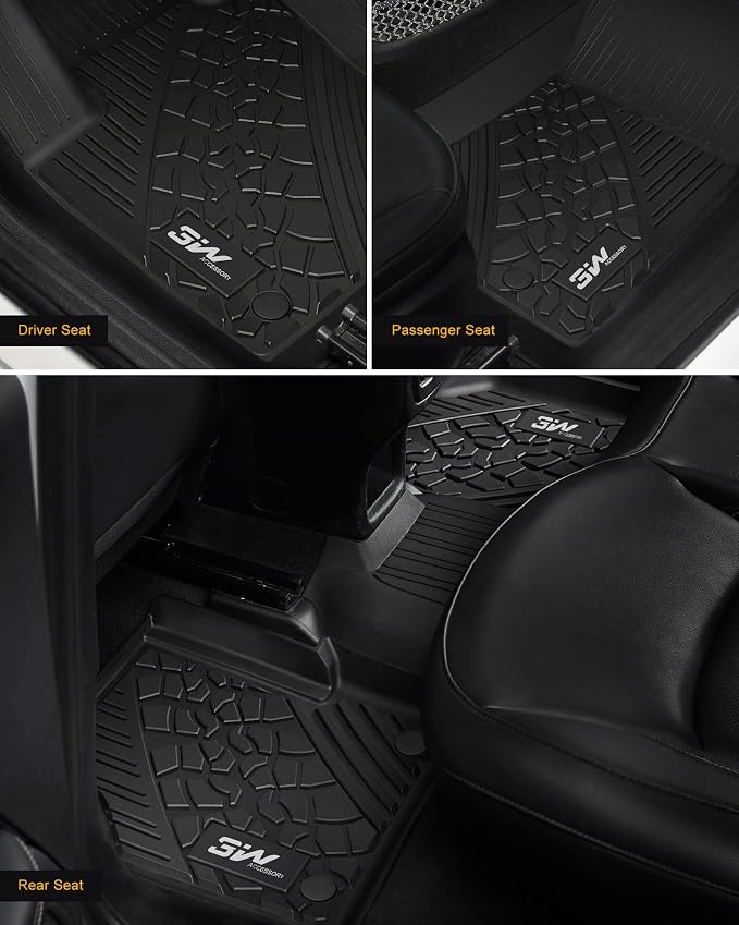 3W Floor Mats Fit for 2017-2025 Jeep Compass, TPE All Weather Custom Fit First - Image 8