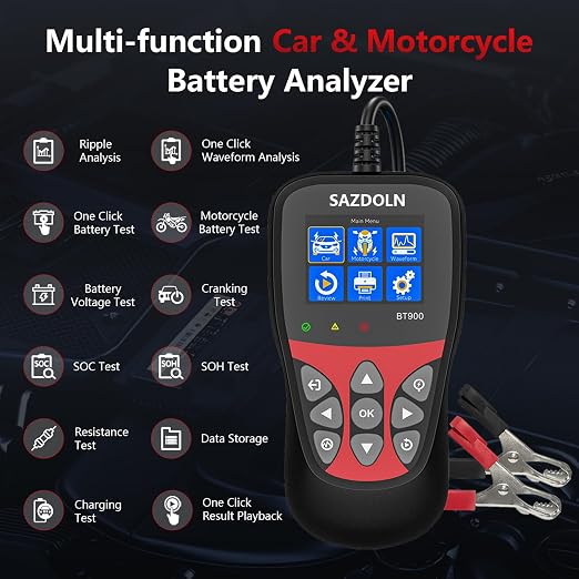 BT900 Car-Battery-Tester 6V 8V 12V, Automotive 100-2000CCA Battery-Load-Tester - Image 2