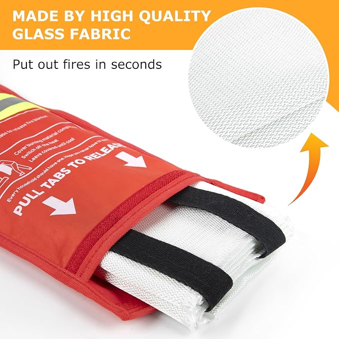Emergency Fire Blanket, 39.4X 39.4inch Fire Extinguisher Blanket - Image 6
