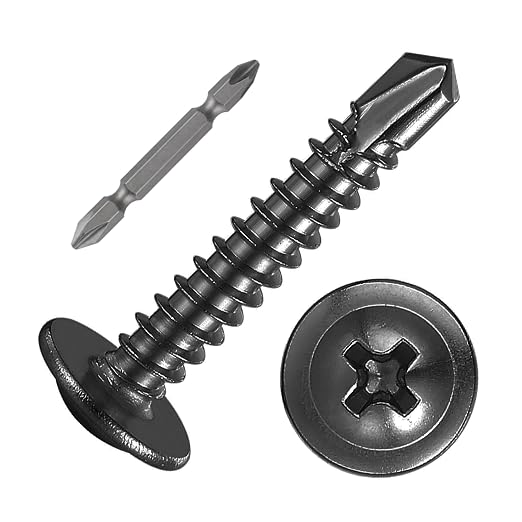 Wensilon #10×1” for Sheet Metal Self-Tapping Screws 410 Black Stainless Steel by Wensilon