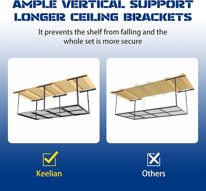 Heavy-Duty 3x8 Overhead Garage Storage Rack - Image 4