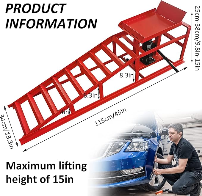 BLVD-LPF OBEY YOUR LUXURY 2 Pack Hydraulic Car Ramps 10000lbs 5T 11000lbs Low - Image 5