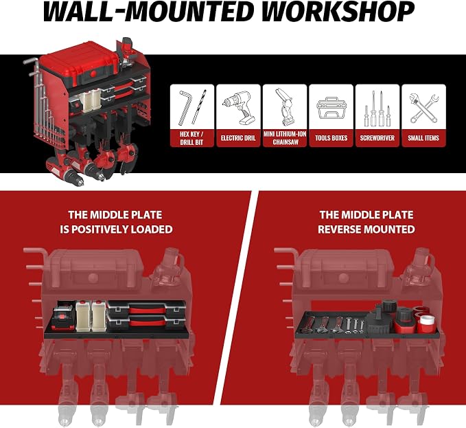 Power Tool Organizer Wall Mount, Utility Racks 3 Layers Storage Rack, Mini - Image 6