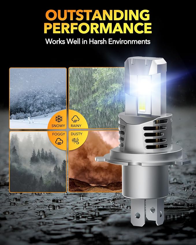 OXILAM HB2 9003 H4 LED Bulbs, 900% Ultra Bright, No Polarity, Plug-N-Play - Image 8