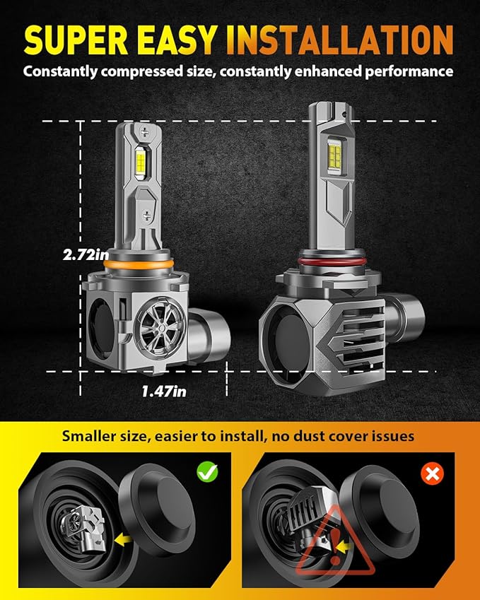HB4 9006 Light Bulbs, 2024 Upgraded 22000LM Bright 6000K White Fog Bulbs - Image 5